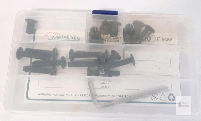 Metallixity M6x12mm Black Furniture Connector Bolts Kit with Allen Wrench, 10pcs,