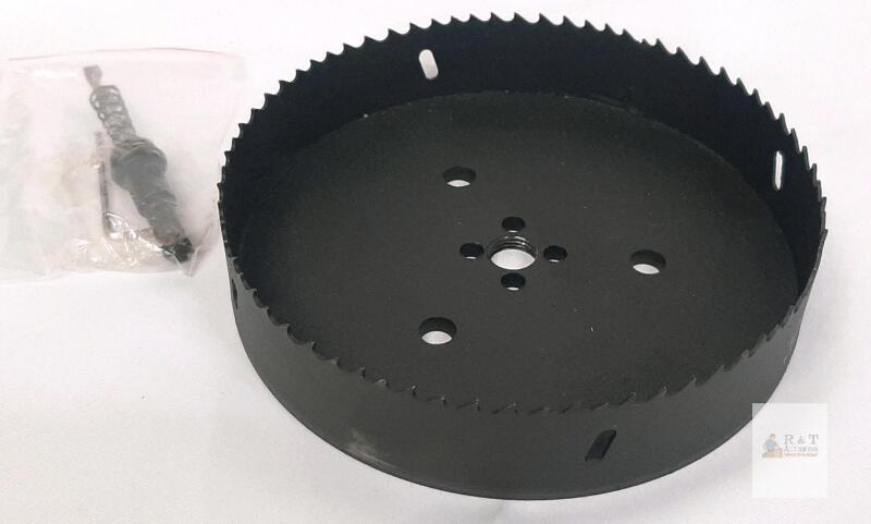 6-3/4" (171mm) HSS Bi-Metal Hole Saw with Arbor, Large Diameter, Black
