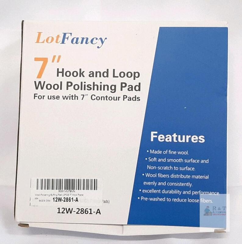 new LotFancy 7" Wool Polishing Buffing Pads, Model 12W-2861-A, Hook & Loop, 2-Pack