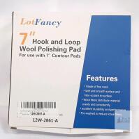 new LotFancy 7" Wool Polishing Buffing Pads, Model 12W-2861-A, Hook & Loop, 2-Pack
