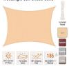 NEW 185 GSM HDPE Rectangular Sun Shade Sail, Sand Color, Includes Ropes - 3