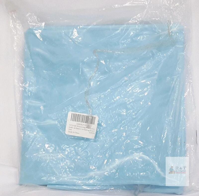 TOYMIS 4x4 Ft Winterizing Pool Pillow, Inflatable PVC, Dual Boston Valve, Blue