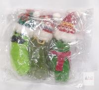 Lasuroa 3-Piece Plush Christmas Pickle Ornament Set with Festive Hats