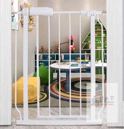 NEW ALLAIBB Narrow Walk-through Safety Gate, 24.2-27.6" Width, 30.7" Height, Auto-Close, White