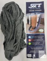 Soc-it Central Vacuum Hose Cover 35FT Charcoal Grey with Installation Tube Antimicrobial Treated