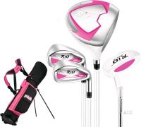 PGM RIO 2016 JR Girls&rsquo; Golf Club Set Pink/Black, 4 Clubs, Stand Bag, Ages 6-8, Right Handed new