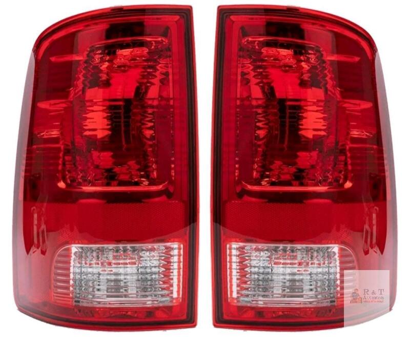 NEW 2002-2006 Dodge Ram 1500/2500/3500 Tail Light Assemblies - Red/Clear Lens, Black Housing