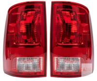 NEW 2002-2006 Dodge Ram 1500/2500/3500 Tail Light Assemblies - Red/Clear Lens, Black Housing