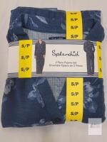 NEW Splendid 2 Piece Pajama Set, Small/Petite, Blue Floral, 100% Polyester, RN 15741, Made in Cambodia