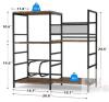 NEW HDG006-WOD Record Player Stand with Mesh Partition and LP Rack - 2