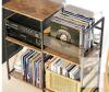 NEW HDG006-WOD Record Player Stand with Mesh Partition and LP Rack - 3