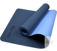 Glymnis Yoga Mat, 72"x24", 6mm TPE, Non-Slip Double-Sided Blue, Carry Strap, SKU X004YTN6AP