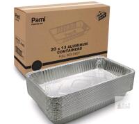 Pami PAM-00160 20x13 Heavy Duty Aluminum Food Pans, Full Size Deep, 19 Pans -