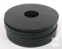 Neoprene Washer 5/8" I.D. x 2-1/4" O.D. x 1/8" Thick, Model 345-C, Lot HPM#1265446, Qty 6