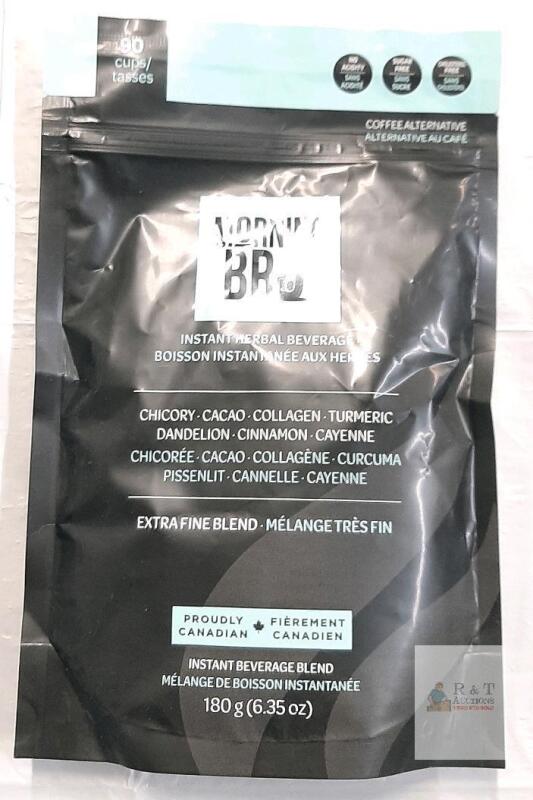 Morning BRU Instant Herbal Beverage Blend, 6.35 oz (180 g), Coffee Alternative Powder