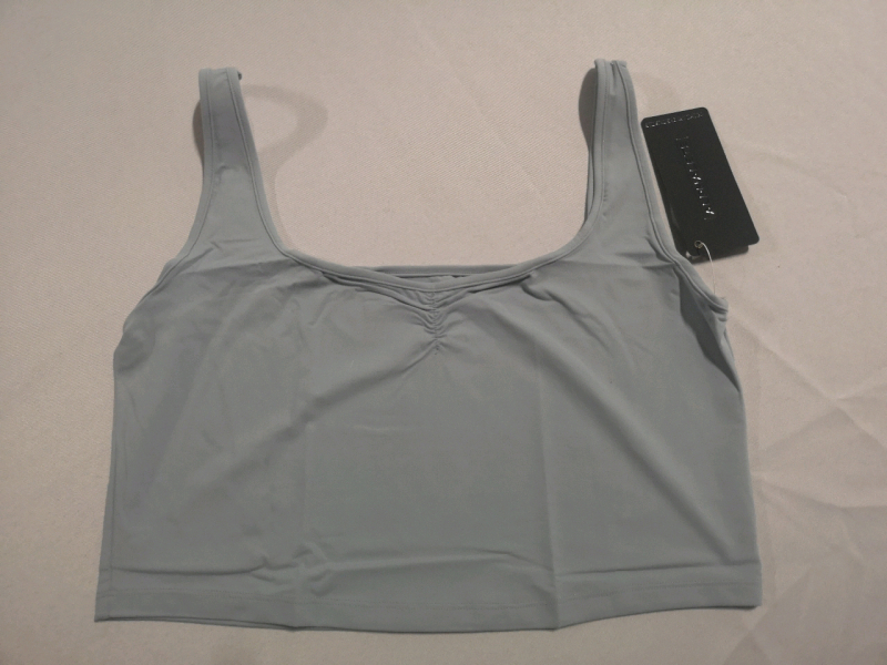 New ALPHALETE Women's XXL Ultrasoft Square Neck Tank (Stone Grey)