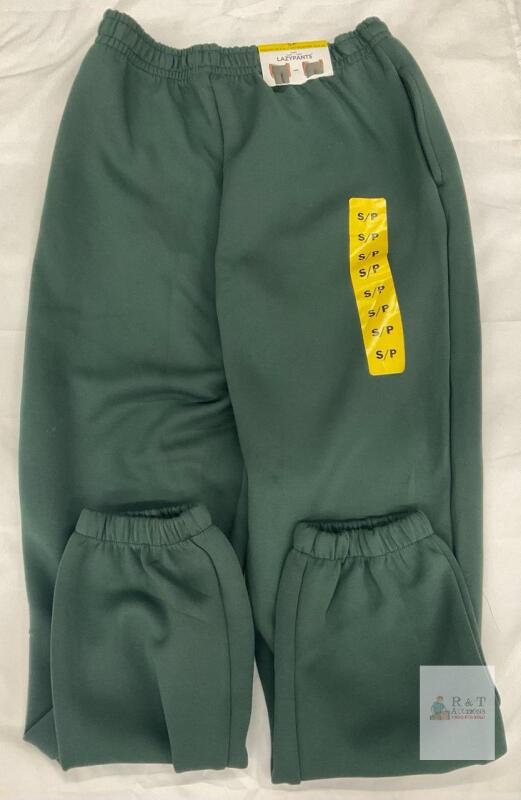 NEW Lazypants Green Jogger Sweatpants S/P, 28.5" Inseam, Elastic Waist,
