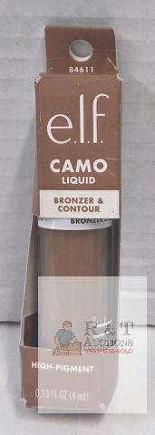 e.l.f. Camo Liquid Bronzer & Contour, 0.13 fl oz, High-Pigment, Rounded Applicator, Batch 84611