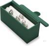NEW PU Leather Travel Ring Box, 2 Slot Mini Jewelry Organizer for Purse | Green, Velvet Interior, Magnetic Closure, Holds 12+ Rings, Fits in Purse & Luggage, for Rings & Earrings CAP-H17602 Retails $39.99 - 2