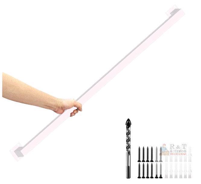 NEW 3FT White Iron Wall Mount Stair Handrail, 500 lbs Load, Custom Length, Hardware Included