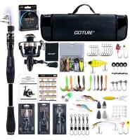 GOTURE Telescopic Fishing Rod Combo, 6.6ft Rod, 66-Piece Lure Set, Spinning Reel, Carry Case
