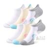 New Size SM (5.5 - 8.5) Women's White/Grey/Blue CELERSPORT 6 Pack Ankle Running Socks Cushioned Low Cut Tab Athletic Socks
