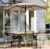 NEW AreShark 10 FT Beige Patio Umbrella with Crank Lift, Steel Frame, Tilt Function, Wind Vent - 2