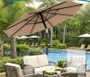 NEW AreShark 10 FT Beige Patio Umbrella with Crank Lift, Steel Frame, Tilt Function, Wind Vent - 3