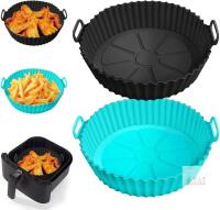 New Silicone Air Fryer Liners for Ninja AF101 4QT AF141 5QT AF150 AF161 XL MAX 5.5QT for Ninja Foodi and Most 3-5 Quart Airfryers, Air Fryer Oven Microwave Accessories, Better than Disposable Paper Liner