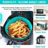 New Silicone Air Fryer Liners for Ninja AF101 4QT AF141 5QT AF150 AF161 XL MAX 5.5QT for Ninja Foodi and Most 3-5 Quart Airfryers, Air Fryer Oven Microwave Accessories, Better than Disposable Paper Liner - 2