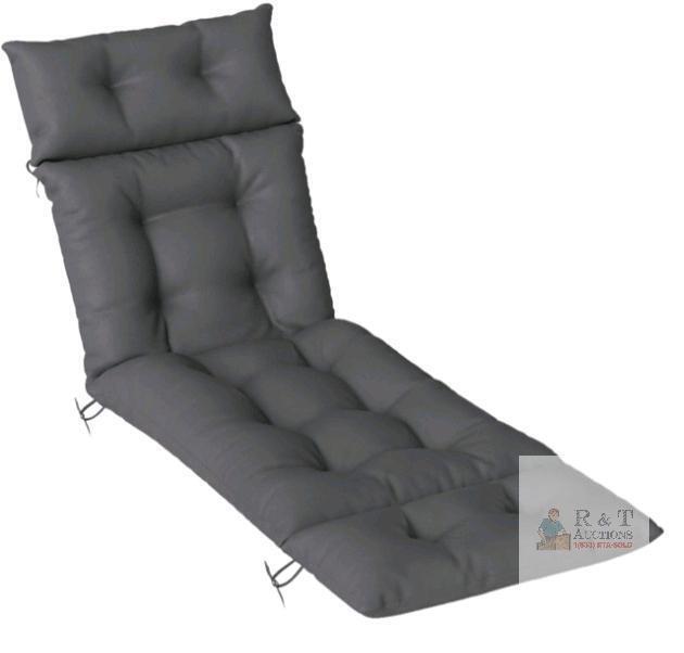 NEW Outdoor Chaise Lounge Cushion Pad, 74.8" x 22" x 3.9", Dark Grey, Weather-Resistant
