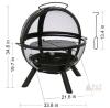 Ikuby Ball of Fire Pit 35" Outdoor Fire Pit & Grill with 360&deg; View and Hinged Mesh Lid NEW - OPEN BOX - 2