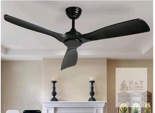 NEW BvenuBigLite WS-FPZ180-18B 52"/60" 3-Blade Ceiling Fan, Black, DC Motor, Remote/App Control