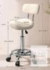 As New High-Back Saddle Stool/Chair, Adjustable Height, Padded Backrest, Eggshell White . Small mark on seat , some assembly required - 2
