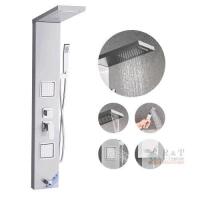 NEW WG-9122L Luxury Shower Panel, Stainless Steel, LED, 2 Modes, 6 Body Jets