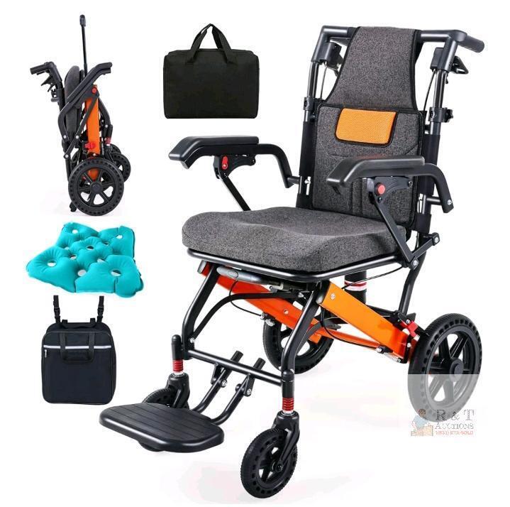 NEW RETAIL $420 WEYRAL Lightweight Foldable Transport Wheelchair, 24 lbs, 220 lbs Capacity, Aircraft-Grade Aluminum
