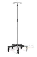 NEW Konmee Adjustable IV Pole, Stainless Steel, 46.8&ndash;76.4 in Height, 5-Wheel Base, 2 Hooks