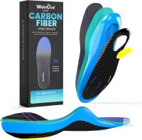 New Carbon Fiber Sport Insoles with Arch Support - Welnove Shock Absorbing Performance Insoles for High Impact Sport- Energy Return,Increased Performance and Injury Protection-Not for Tight Shoes (3-4 Men / 4.5-5.5 Women) | Shock absorbing, high impact s