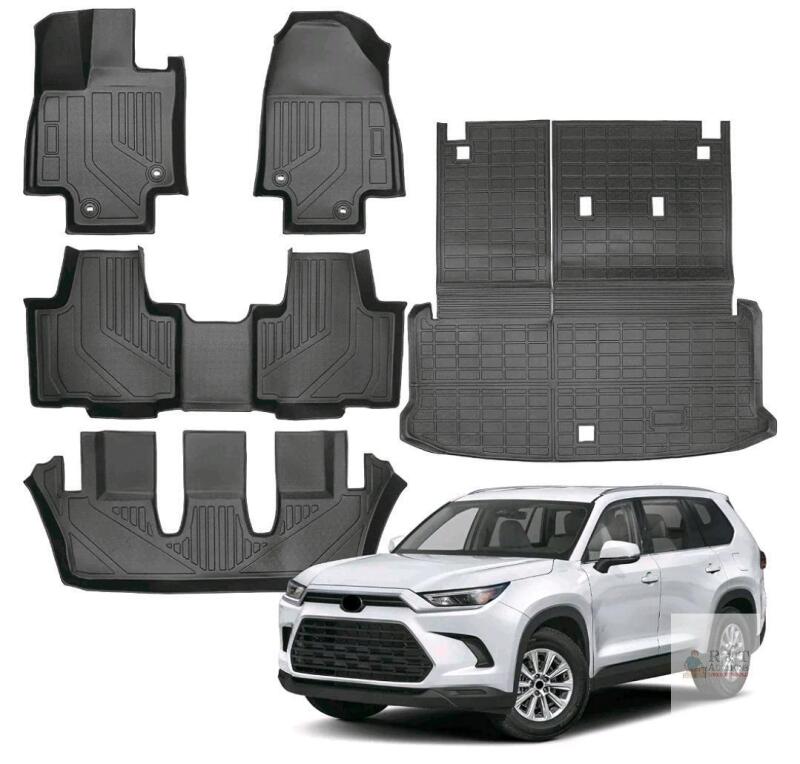 Cacarist Custom-Fit Floor Mats for 2024-2026 Toyota Grand Highlander, 7&8 Seat, Hybrid Compatible