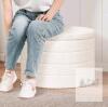 22" Round Ottoman Storage Stool/Table with Removable Lid and Wood Top - 3