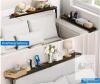 Adjustable Height 78.6" Console Table with Outlets & USB, Rustic Brown Wood Top, Metal Frame - 4