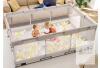 Large Beige Children's Playpen with Mesh Sides and Zipper Door, 71"x47"x26" - 2