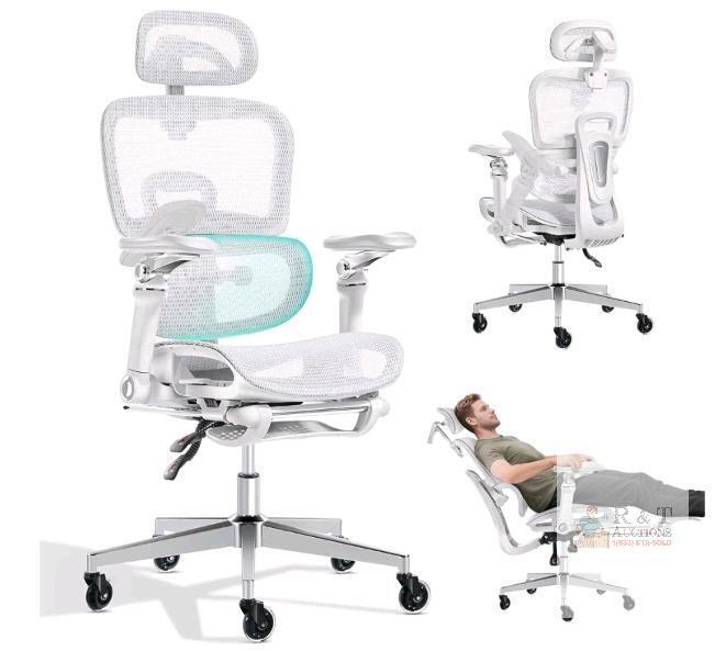 NEW Morkprism Ergonomic Office Chair, 9D Adjustable Arms, 3D Lumbar, 135&deg; Recline, Retractable Footrest