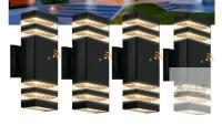 Outdoor Wall Sconce Light Fixtures (4-Pack), 3000K Warm White, Dusk to Dawn, IP65 Waterproof