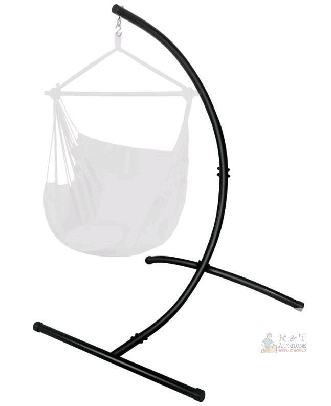 Black Powder-Coated Steel Hammock Chair Stand, C-Stand, 81" Tall, 330 lb Capacity STAND ONLY