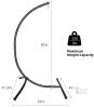 Black Powder-Coated Steel Hammock Chair Stand, C-Stand, 81" Tall, 330 lb Capacity STAND ONLY - 2