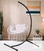 Black Powder-Coated Steel Hammock Chair Stand, C-Stand, 81" Tall, 330 lb Capacity STAND ONLY - 3