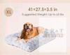 EHEYCIGA Orthopedic XL Dog Bed, 41 x 27.5 x 3.5 in, Gray, Plush Sherpa Cover, Non-Slip Bottom - 2