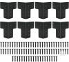 Heavy Duty Steel Table/Workbench Leg Corner Bracket Kit 8-Pack, Black, 7.8x5.9 in, Screws Included - 3