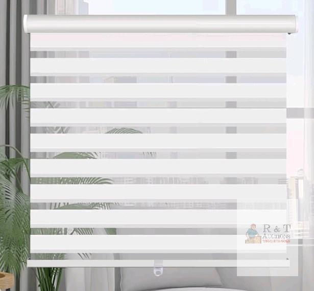 Kokorona Cordless Zebra Blind, 46 in x 72 in, White, Model WSBML-46W-72, Adjustable Light Filtering